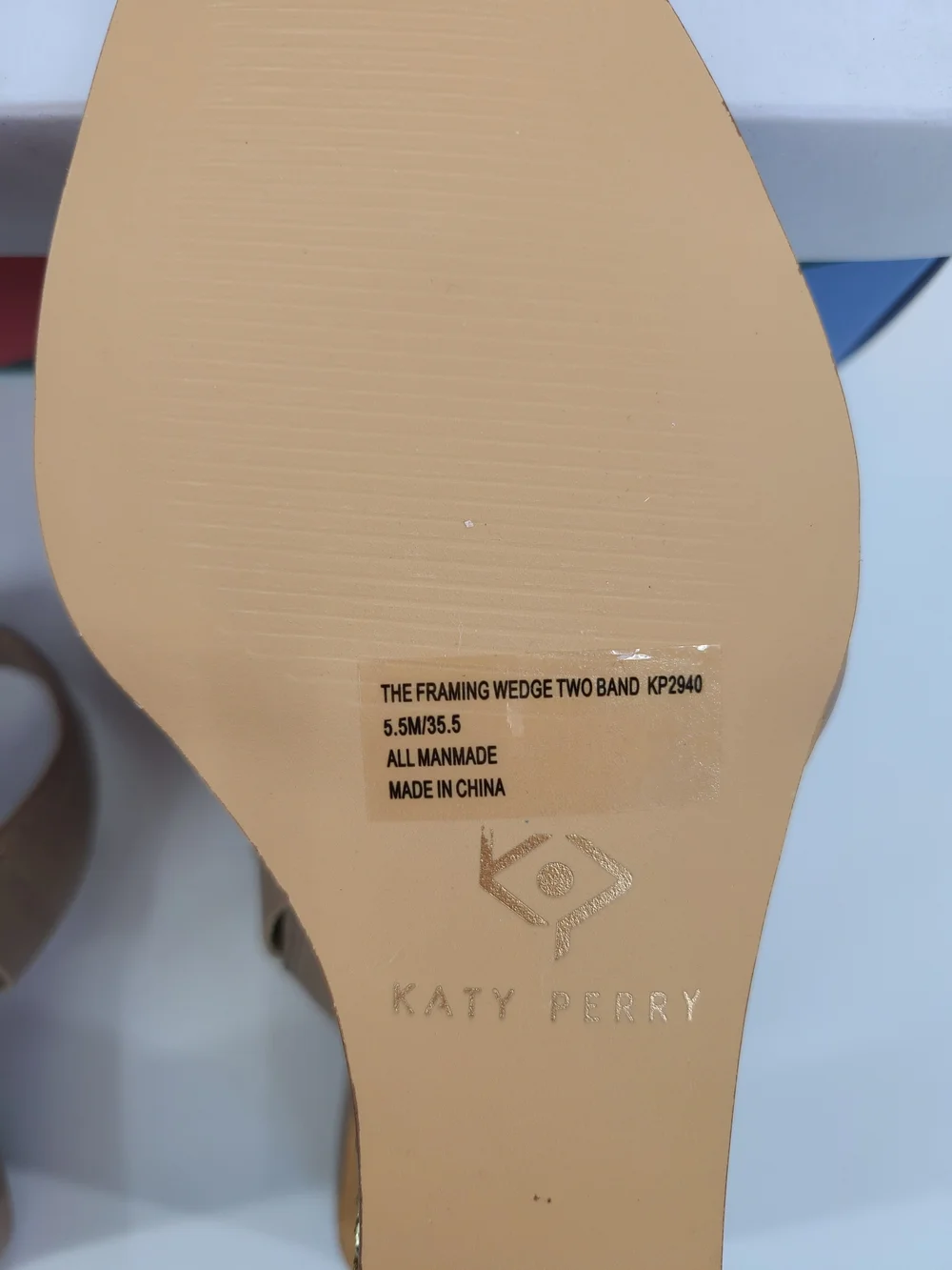 Katy Perry Collections Nude Wedge With Ornate Frame Heel Size 5.5